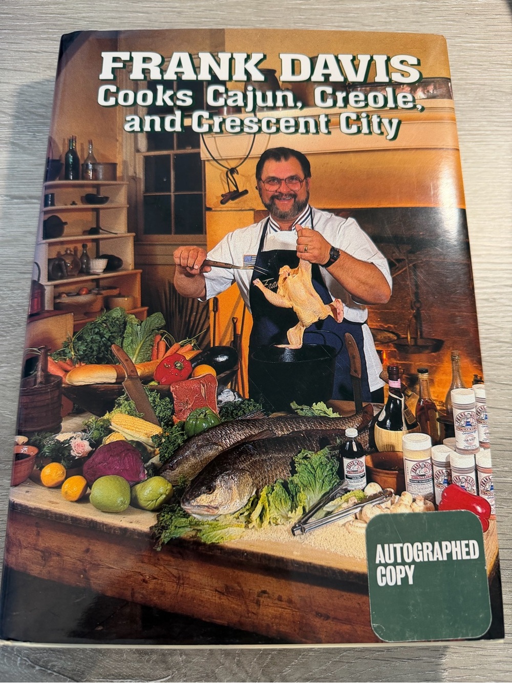 Autographed Frank Davis 📚 Cooks Cajun Creole, & Crescent City Hardcover Cookbook